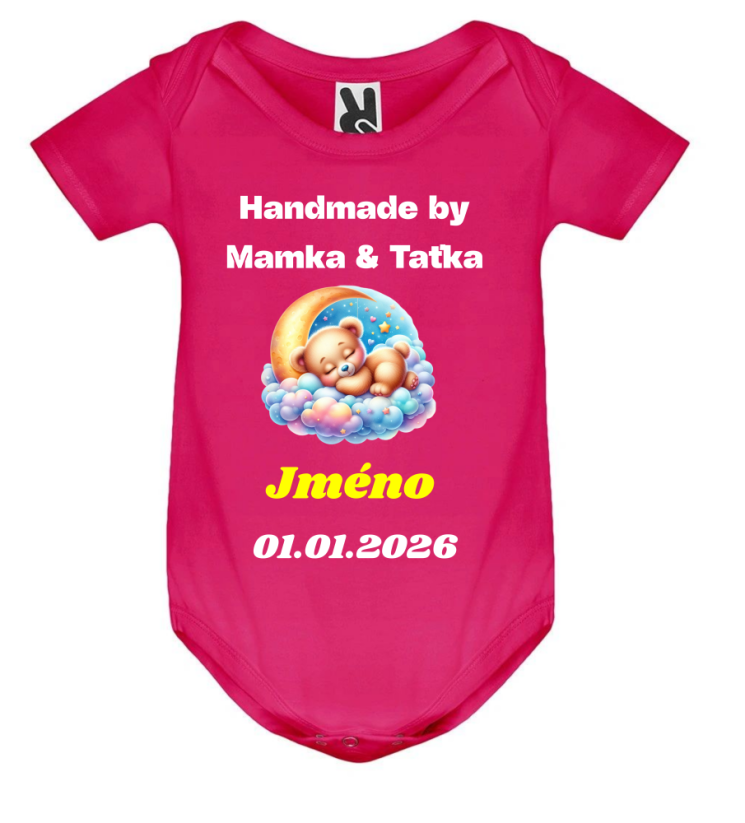Body se jménem a datem narození Handmade by Mamka & Taťka
