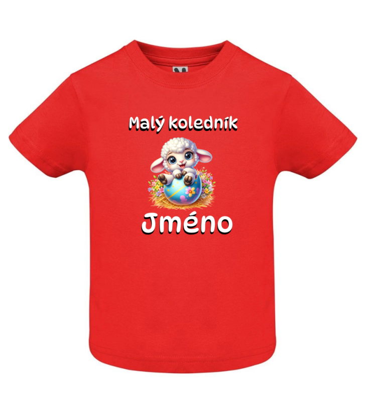 Dětské velikonoční tričko s vlastním jménem - motiv ovečka - Farba: Ružová