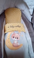 Minky deka liška měsíc s vyšitým jménem