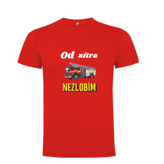 Tričko hasičské auto Od zítra nezlobím