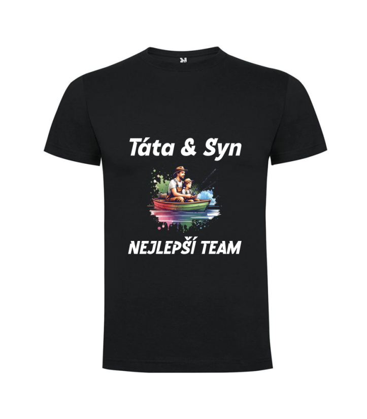 Pánské tričko Táta a syn nejlepší team - Barva: Lahvově zelená