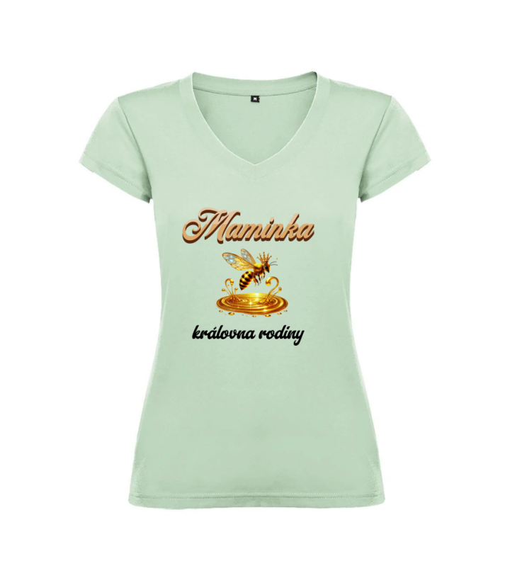 Dámské tričko - Maminka královna rodiny - Barva: Bílá