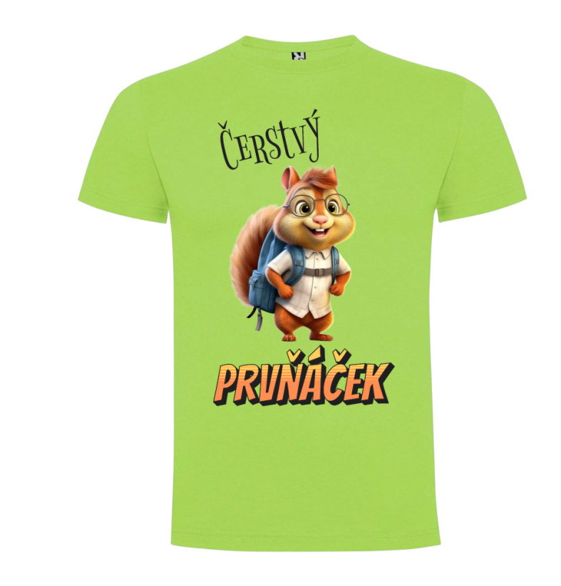 Tričko Čerství prvňáček veverka