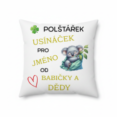 Polštář Usínaček od babičky a dědy - motiv koala - se JMÉNEM