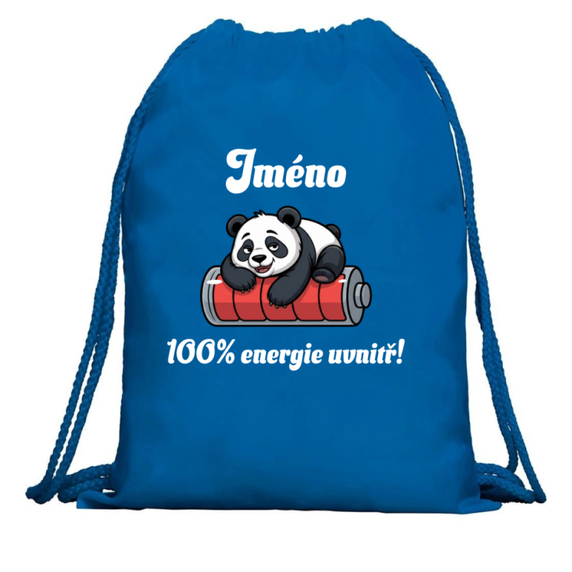 Multifunkční batoh se JMÉNEM - 100% energie je uvnitř - Barva: Modrá
