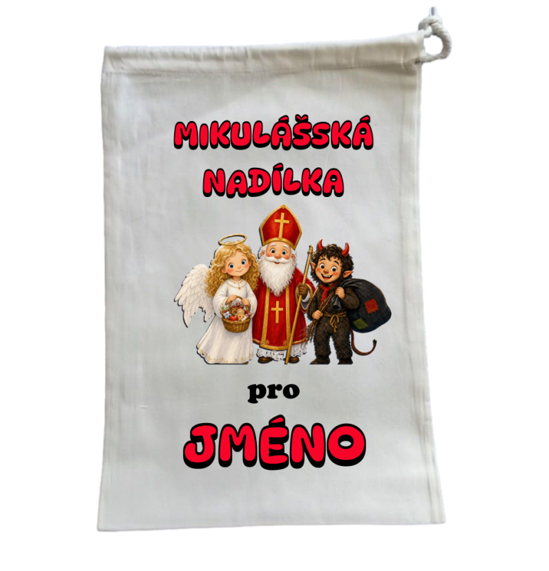 Mikulášský pytlík se jménem - Barva pytlíku: Přírodní