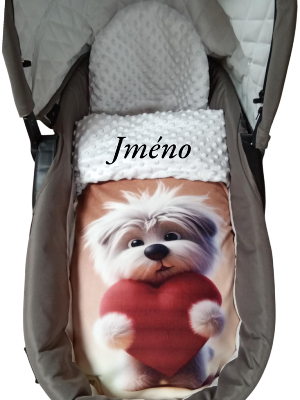Minky deka s vyšitým menom pejsem