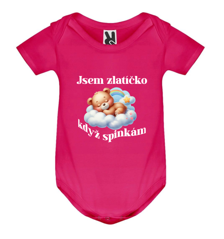 Body medvídek jsem zlatíčko když spinkám - Barva: Růžová