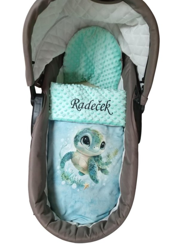 Minky deka korytnačka s vyšitým menom