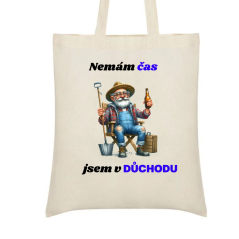 Taška s motivem dědečka - Nenám čas jsem v důchodu