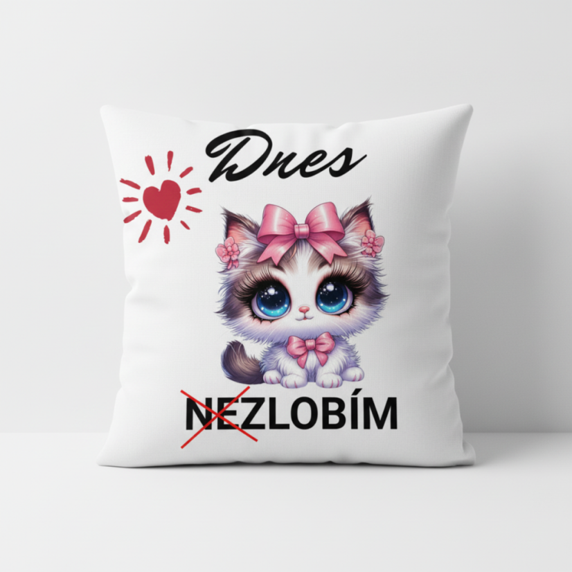 Polštář kotě Dnes nezlobím