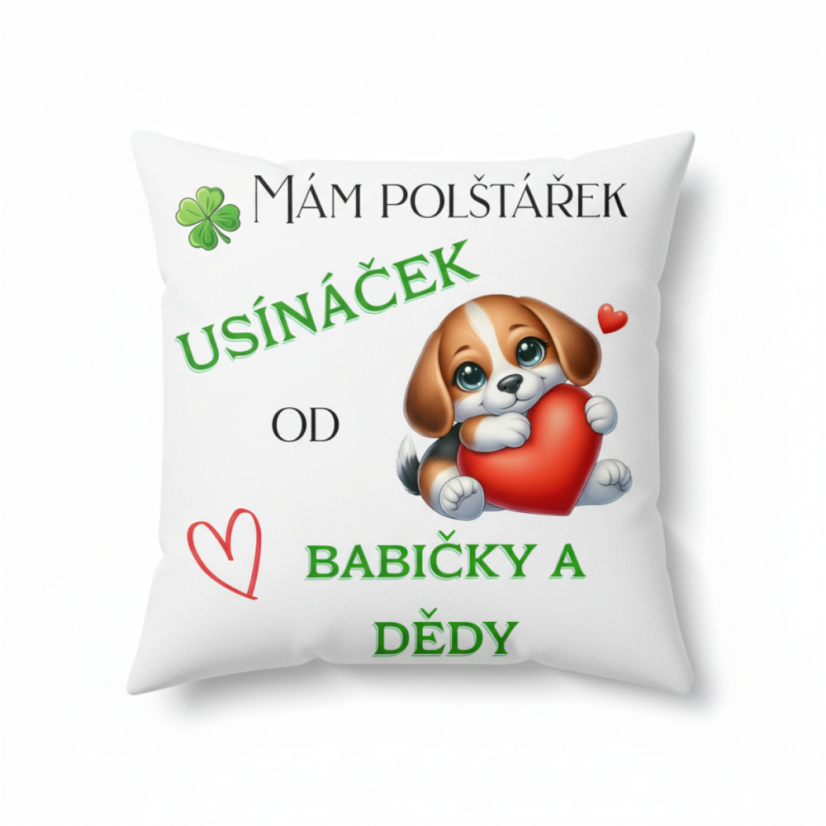Polštář Usínaček pejsek od babičky a dědy Polštář Usínaček pejsek od babičky a dědy