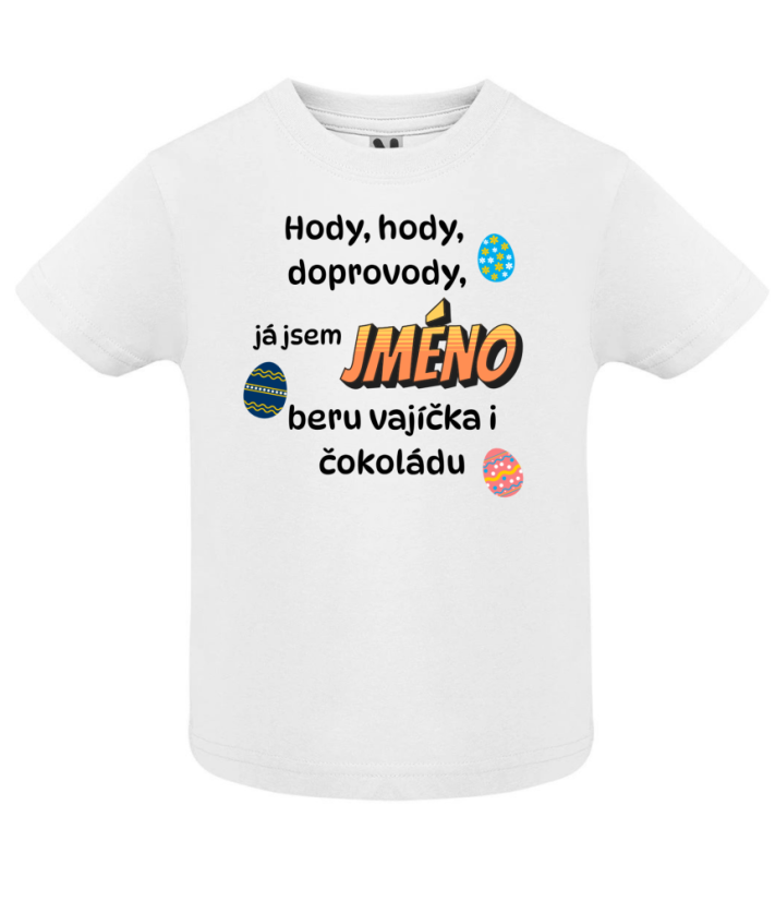 Dětské velikonoční tričko s vlastním jménem - Barva: Tyrkysová