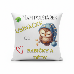 Polštář Usínaček sova od babičky a dědy
