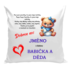 Dětský polštářek s lidovou říkankou a osobním věnováním - Paci, paci, pacičky