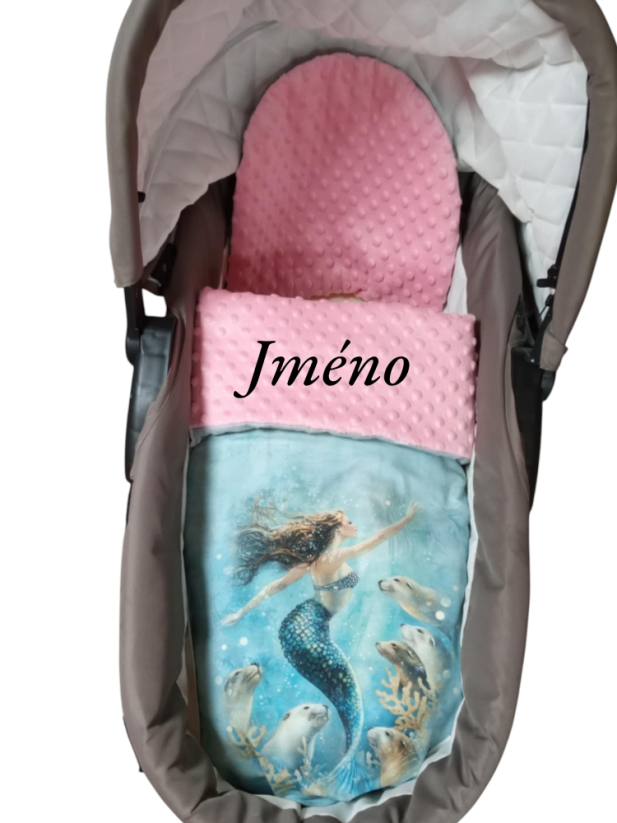 Minky deka mořská panna s vyšitým jménem