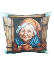 Povlak na polštář babička s kafíčkem