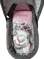 Minky deka s vyšitým menom koza