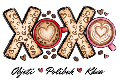 Dámské tričko XOXO objetí❤️ káva❤️ polibek