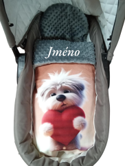 Minky deka s vyšitým menom pejsem