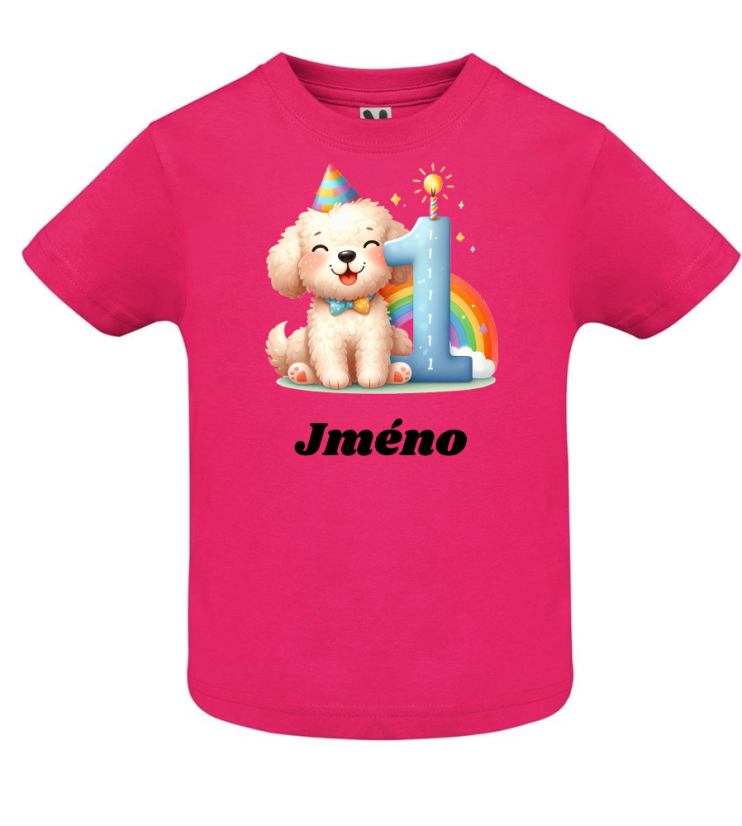 Narozeninové tričko se jménem Pejsek - Věk: 9
