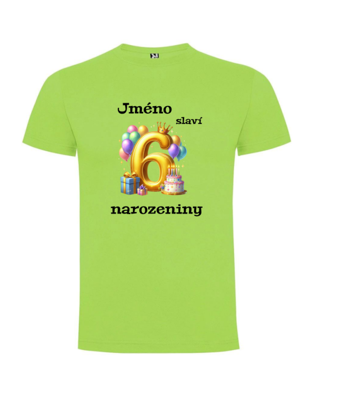 Narodeninové tričko balonky s jménem - Věk: 8