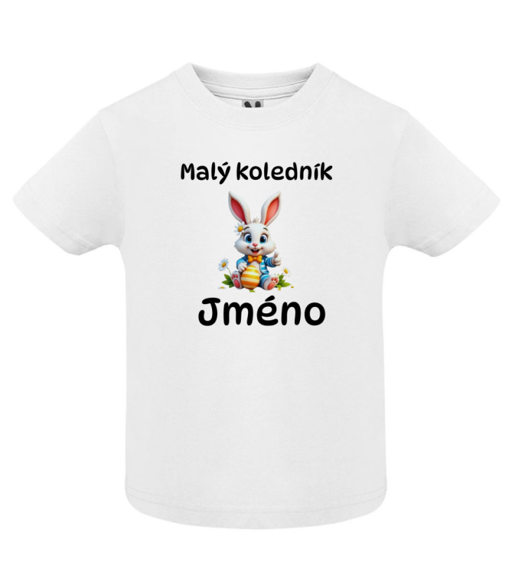 Dětské velikonoční tričko s vlastním jménem - motiv zajíček