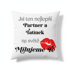 Polštář "Jsi ten nejlepší partner a tatínek na světě"