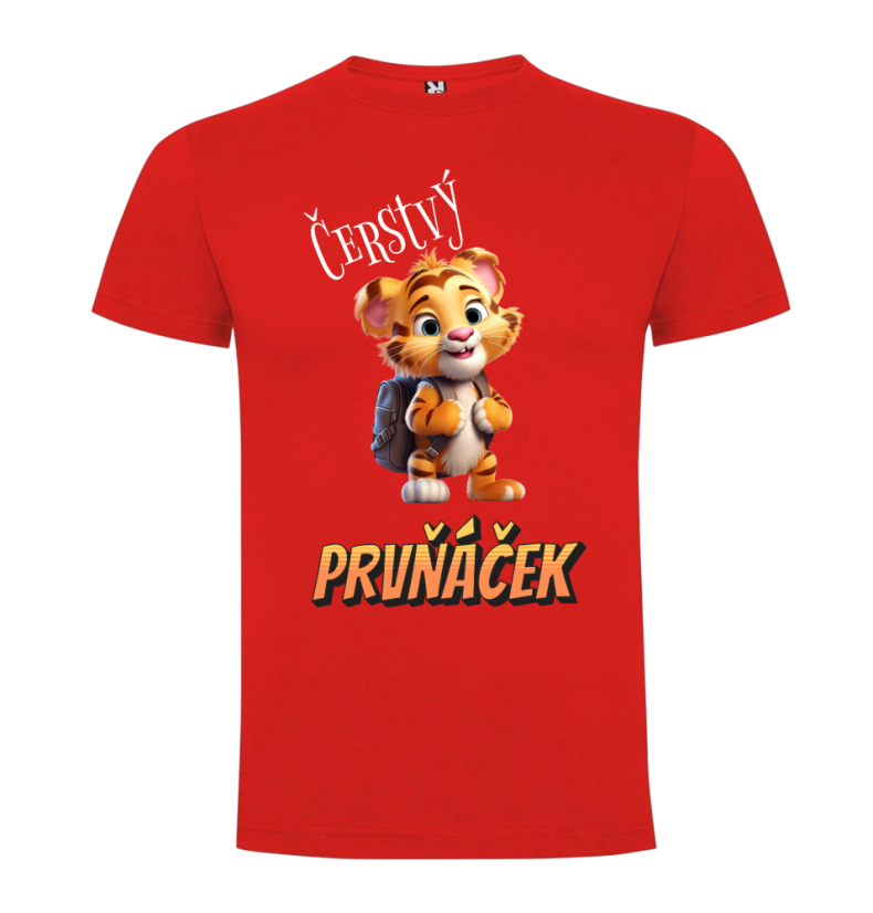 Tričko Čerstvý prvňáček tygr