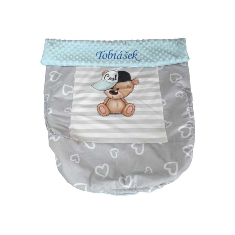 Nepadací deka medvídek COOL s vyšitým jménem