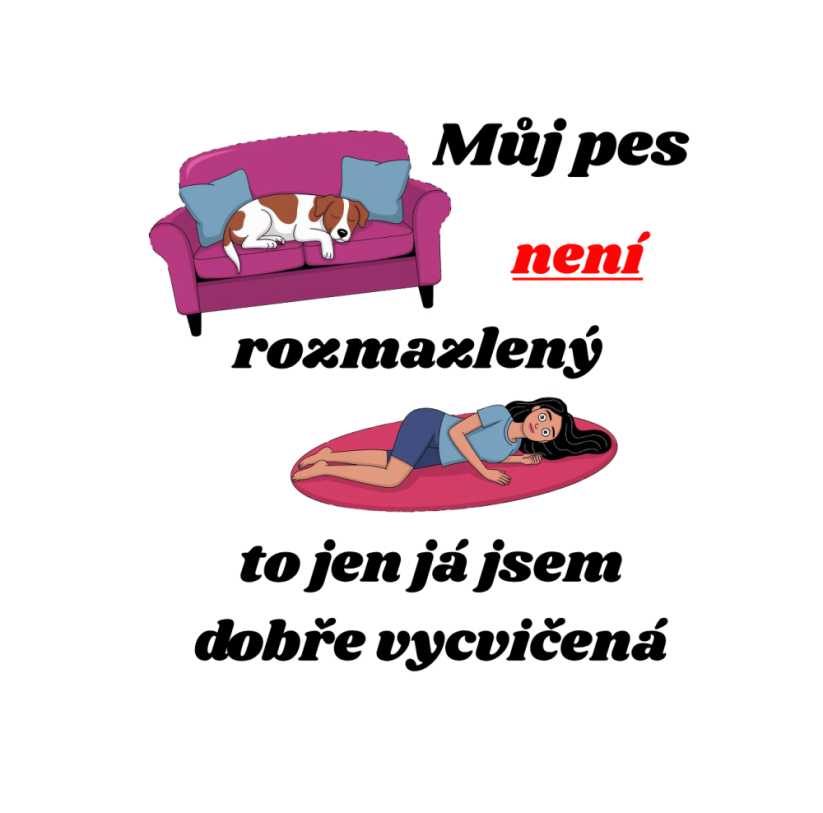 Dámské tričko - Můj pes není rozmazlený to já jsem dobře vycvičená - Barva: Mátově zelená