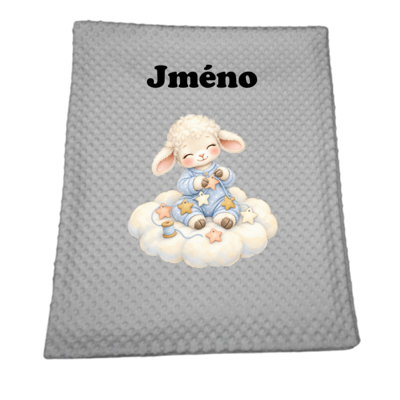 Minky deka se jména – motiv Ovečka - Druhá strana bavlna: Malý princ
