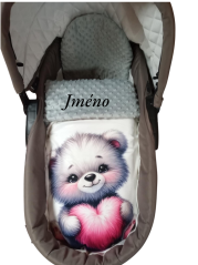 Minky deka s vyšitým menom Méďa se srdcem