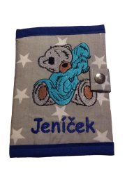 Obal na očkovací průkaz medvídek ve svetru