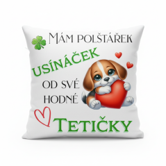 Polštář Usínaček pejsek od tetičky
