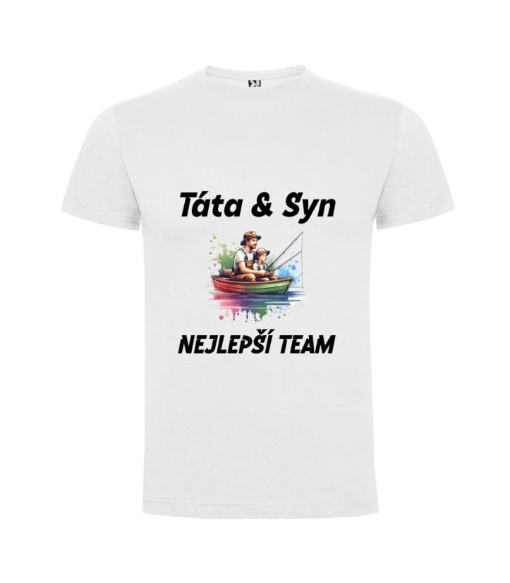 Pánské tričko Táta a syn nejlepší team - Barva: Lahvově zelená