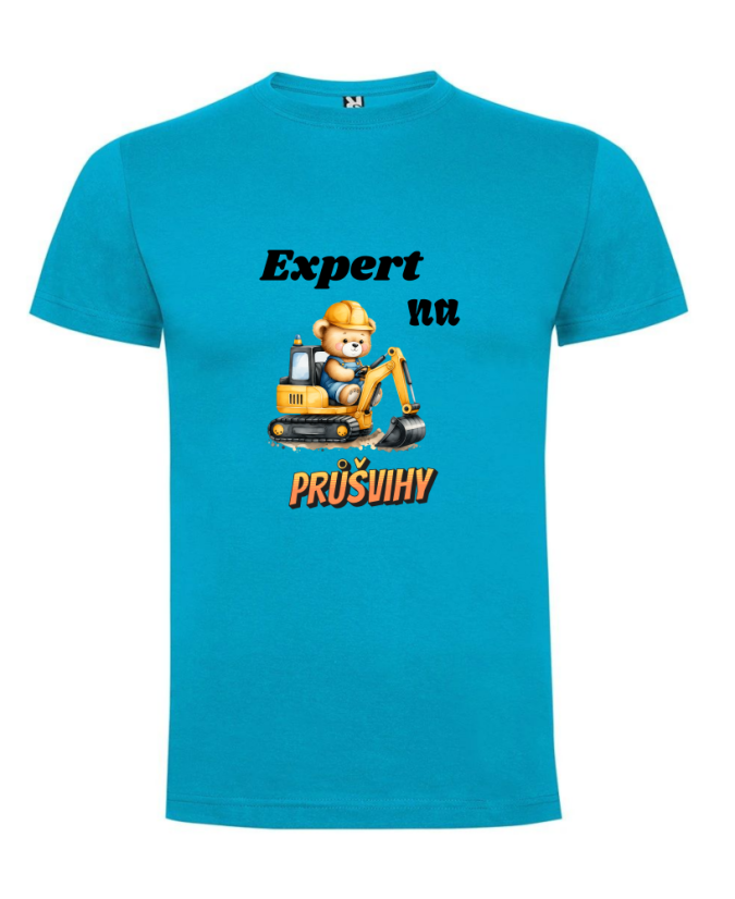 Tričko bagr Expert na průšvihy - Barva: Červená