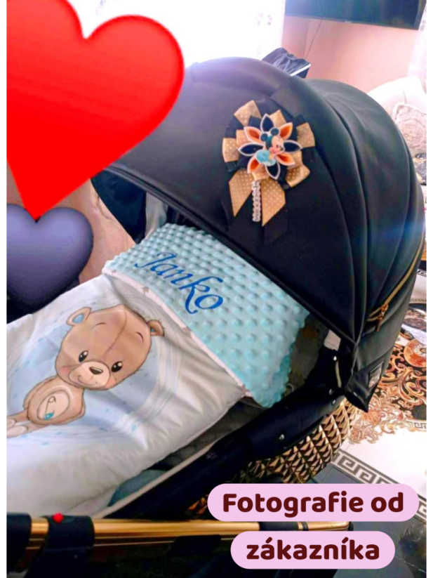 Minky deka medvedík chlapec s vyšitým menom