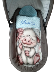 Minky deka s vyšitým menom prasátko