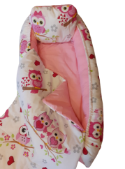 Oboustranné hnízdečko s podložkou růžová srdíčka