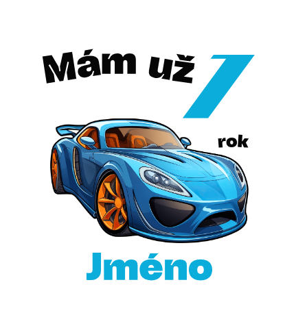 Narozeninové tričko auto se jménem - Věk: 1