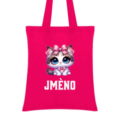 Taška do školky se jménem - motiv kočka