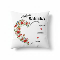 Polštář nejlepší babička s jmény vnoučat