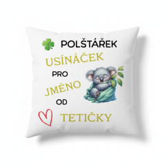 Polštář Usínaček od tetičky - motiv koala- se JMÉNEM