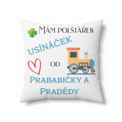 Polštář Usínaček od prababičky a pradědy - vláček