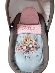 Minky deka leopard s vyšitým jménem