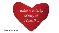 Polštář srdce -  Miluji tě miláčku, od paty až k čumáčku