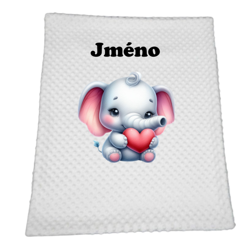 Minky deka se jména – motiv Slon - Druhá strana bavlna: Minnie