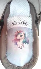 Minky deka kouzelný jednorožec s vyšitým jménem