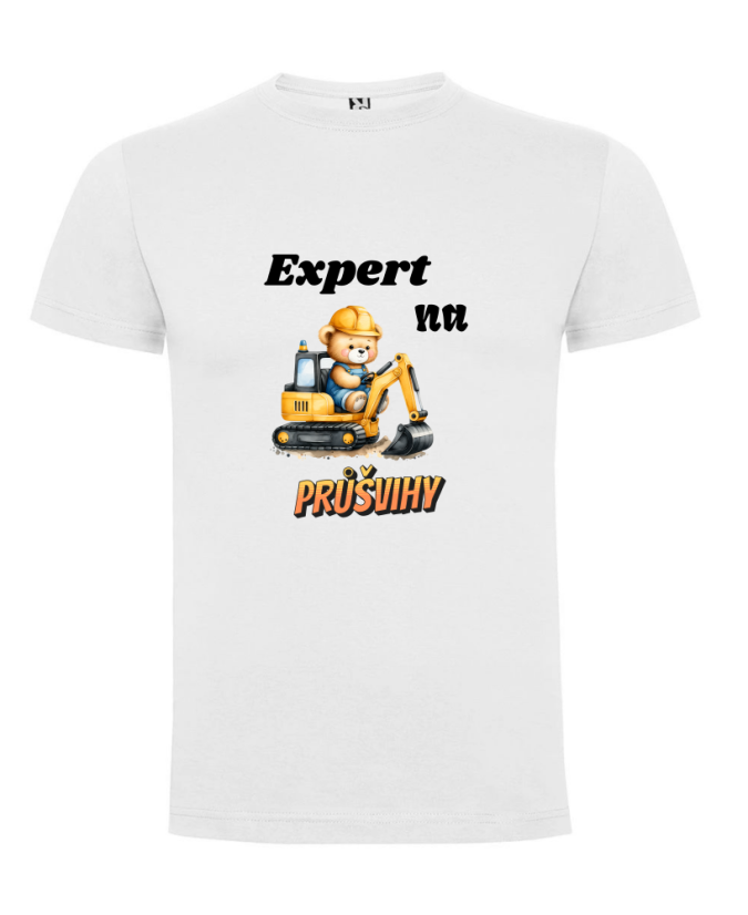 Tričko bagr Expert na průšvihy - Barva: Červená